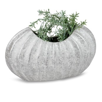 Vase schmal hellgrau-geeist 2