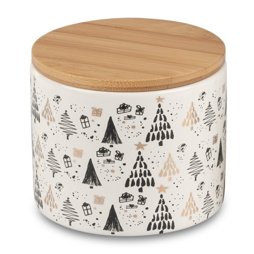 Dose mit Holzdeckel 11cm Baum modern