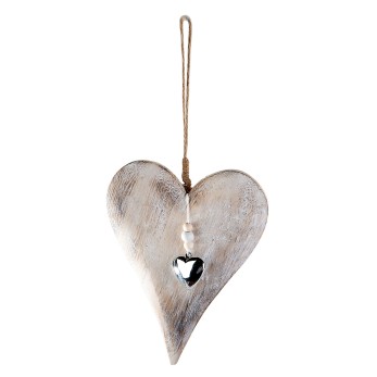 Hänger 17cm Holz Herz Casa 2