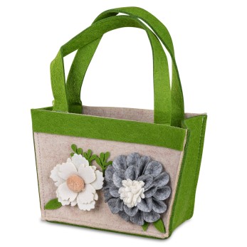 Tasche 20cm Filz mit Blume 2