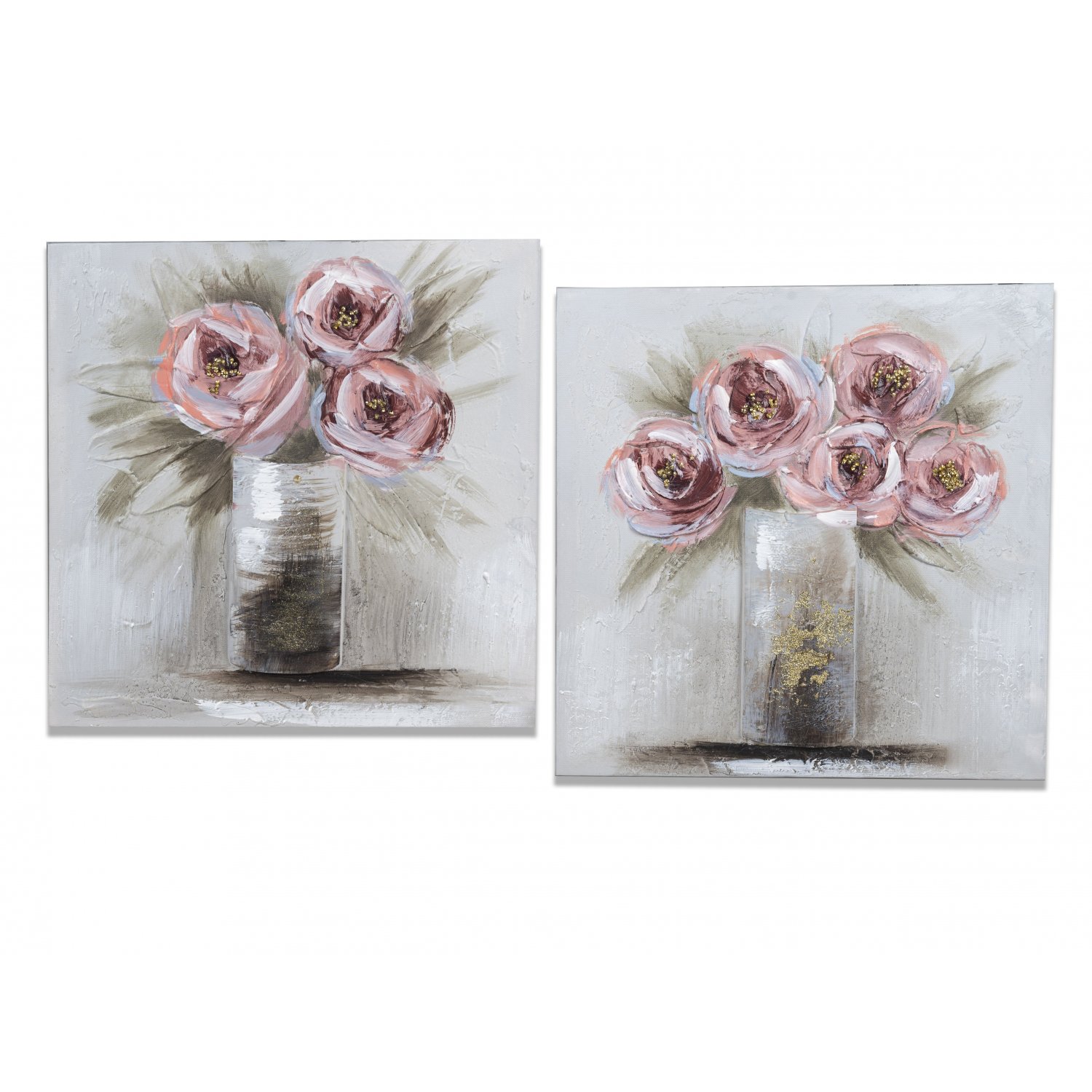 Blumen - Bellm 40x40cm Wandbild Geschenkhaus rosa
