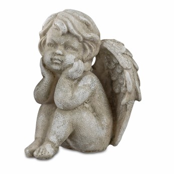 Engel sitzend 12cm Antik-Creme 2