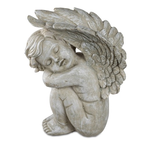 Engel sitzend 20cm  Antik-Creme