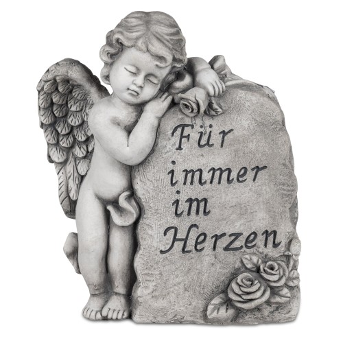 Engel an Stein 35cm Trauer