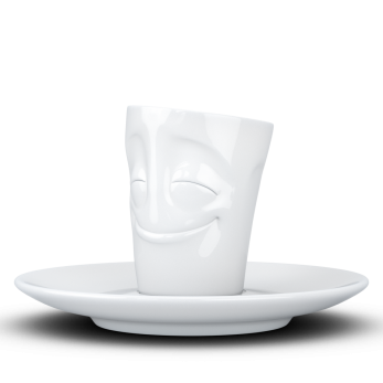 Espresso Mug mit Henkel - vergnügt weiß 2