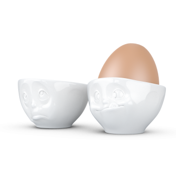 Eierbecher Set - ochbitte/lecker weiß 2