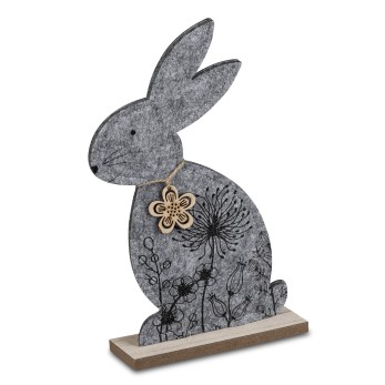 Hase mit Blumenmuster 26cm Filz 2