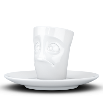 Espresso Mug mit Henkel - verdutzt weiß 2