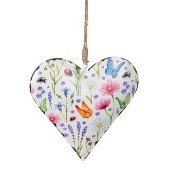 Hängedeko Herz 15cm Blumenwiese 2