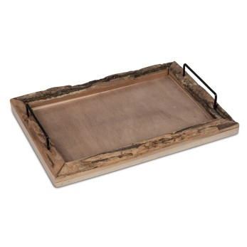 Tablett Holz mit Rinde 2