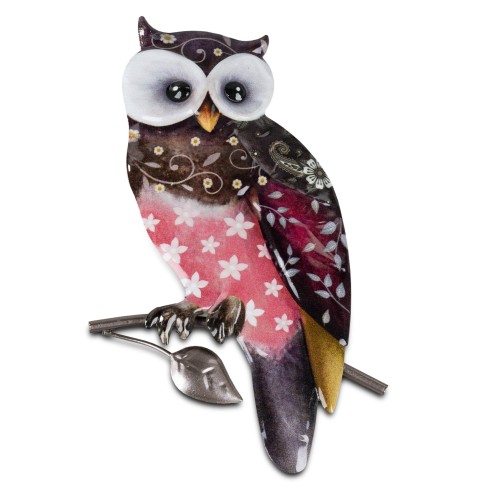 Wanddeko 26cm Metall Eule