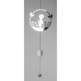 Hängedeko Kind 16x50cm Edelstahl 2