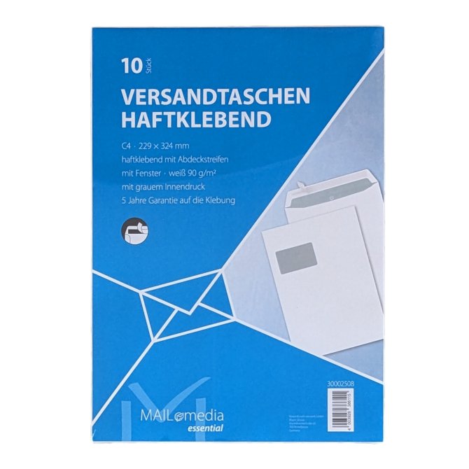 Versandtasche C4 weiß Fenster 10er