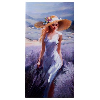 Wandbild 30x60cm Dame lila 2