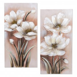 Wandbild 30x60 Blume weiß