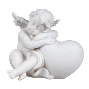 Engel an Herz 8cm Klassik-Weiss 2