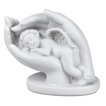 Engel in Hand 12cm Klassik-Weiss 2
