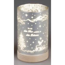 Deko-Licht 15cm grau Winter - Herz Zuhause