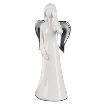 Engel 24cm Klassik weiß-silber 2