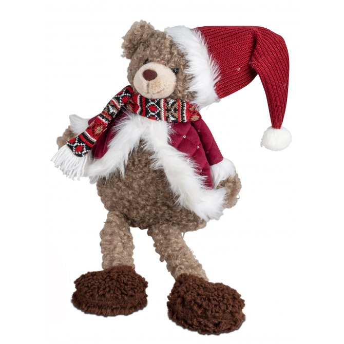 Weihnachtsmann Teddy Kantensiter 52cm