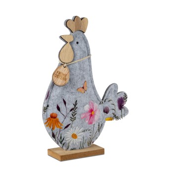 Huhn Wildblumen Filz 2