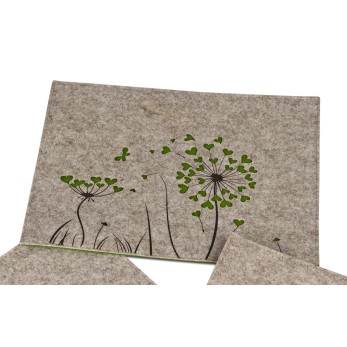 Platzset Herz Blumen 30x40cm Filz 2