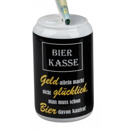 Spardose Bier 14cm - Geld macht nicht glücklich