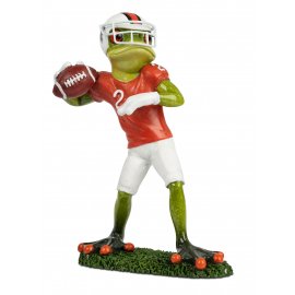 Frosch Footballer in orangenem Trikot