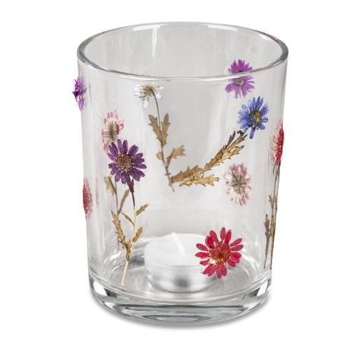 Windlicht 12cm Trockenblumen