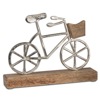 Fahrrad 20cm mit Korb Alu Mango-Holz