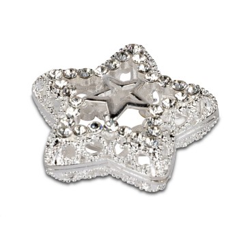 Deko-Herz 4cm  Silber-Kristall