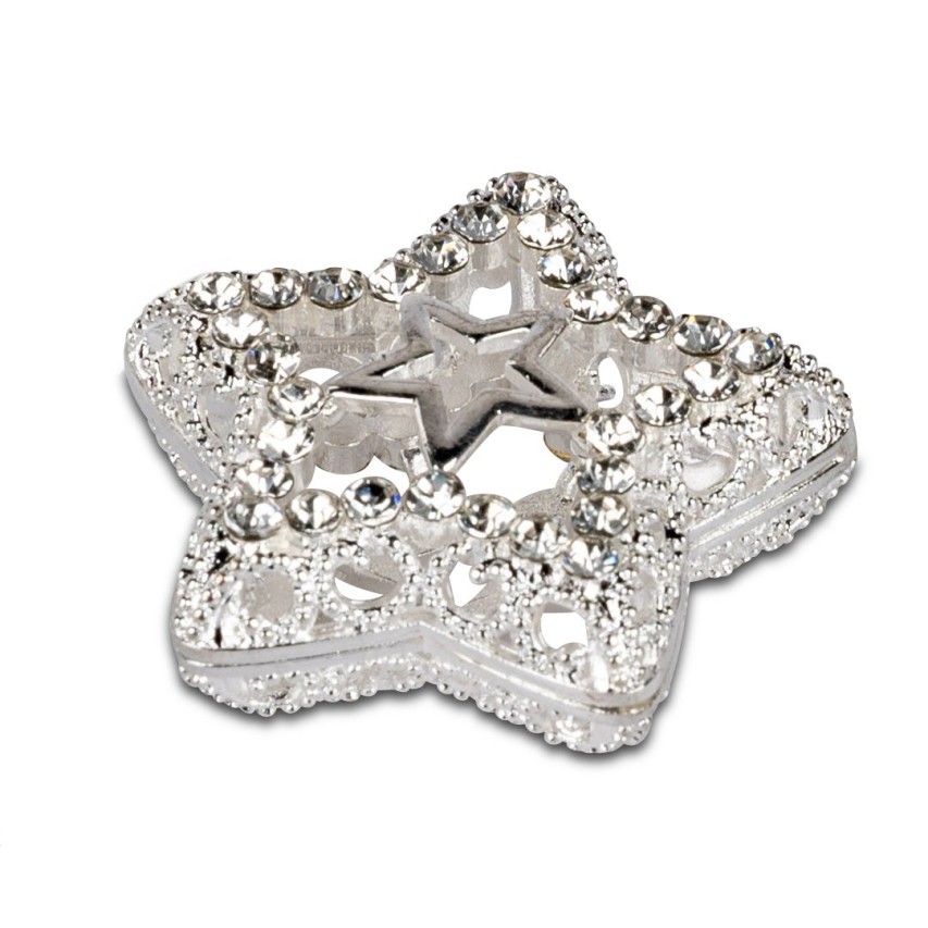 Deko-Herz 4cm  Silber-Kristall