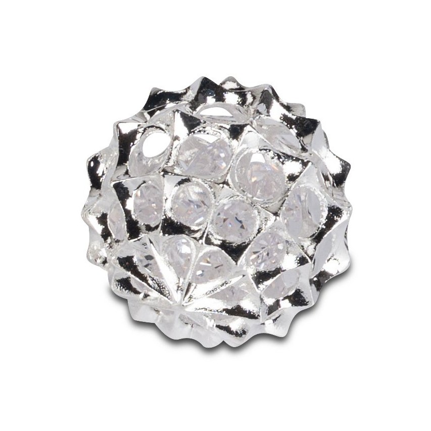 Deko-Kugel 3cm Silber-Kristall