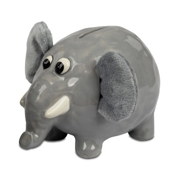 Spardose 16cm Elefant mit Stoffohren