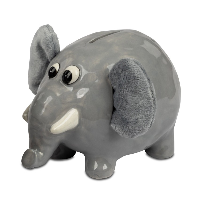 Spardose 16cm Elefant mit Stoffohren