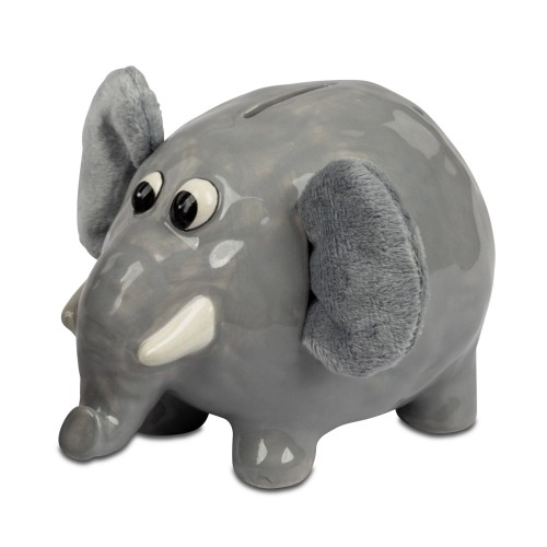 Spardose 16cm Elefant mit Stoffohren