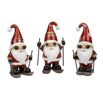 Weihnachtsmann auf Ski 19cm