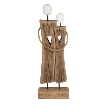 Paar auf Fuß 29cm Holz-Natur