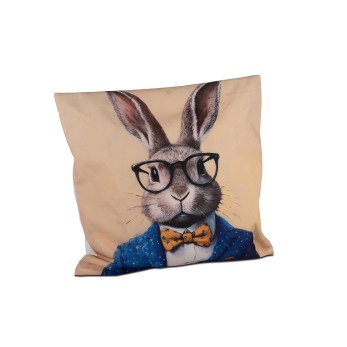 Kissen 45x45cm wetterfest Hase mit Brille