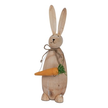 Hase mit Möhre 23cm Holz 2
