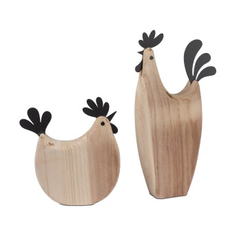 Huhn Holz mit Metall