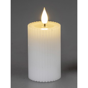 LED-Kerze Streifen weiss 2