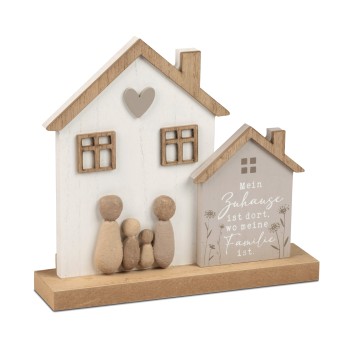 Häuser mit Figuren in Steinoptik - Zuhause ist wo meine Familie ist