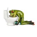 Frosch vor Toilette
