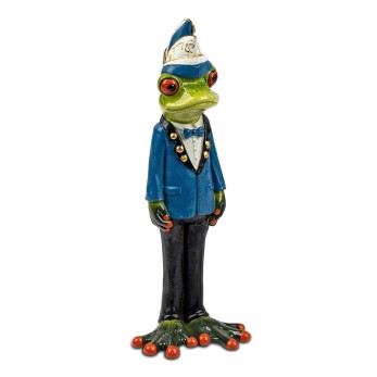 Frosch Karneval mit blauer Gardeuniform