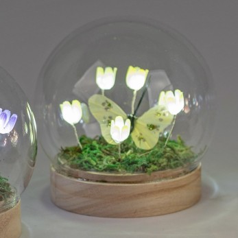 Deko-Kugel 10cm Blumen LED 2
