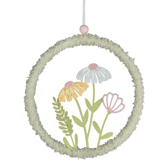 Hänger Kreis 15cm Metall Textil 2