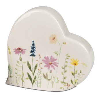 Deko-Herz 12cm Blumenwiese