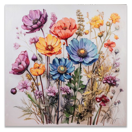 Wandbild 60x60cm Blumen bunt