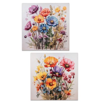Wandbild 60x60cm Blumen bunt